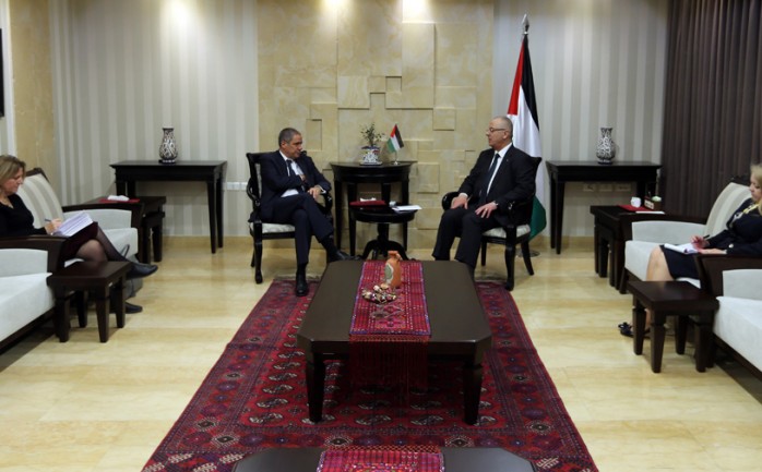 رئيس الوزراء رامي الحمد الله، يلتقي ممثل الاتحاد الأوروبي لدى فلسطين رالف تراف